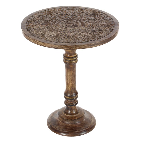 Grayson Lane Traditional Brown Mango Wood Round End Table