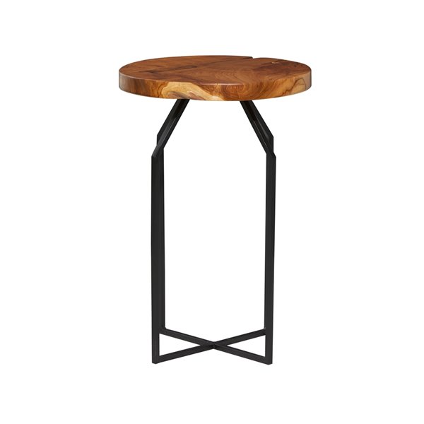 Grayson Lane Brown Teak Wood Round End Table