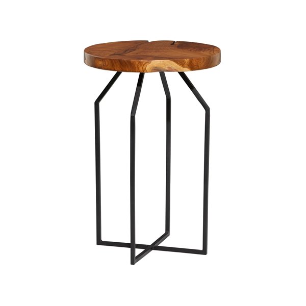 Grayson Lane Brown Teak Wood Round End Table