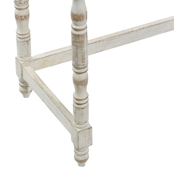 Grayson Lane White Mango Wood Rectangular End Table - Set of 2