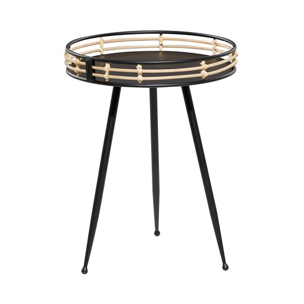 Grayson Lane Modern Black Metal Round End Table 360270 | RONA