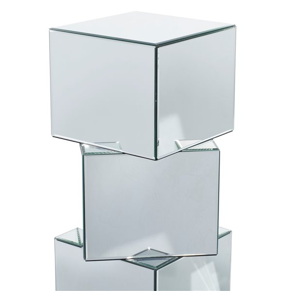 Grayson Lane Clear Mirror Corner End Table