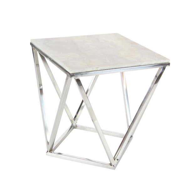 Grayson Lane Silver Granite/Marble Square End Table