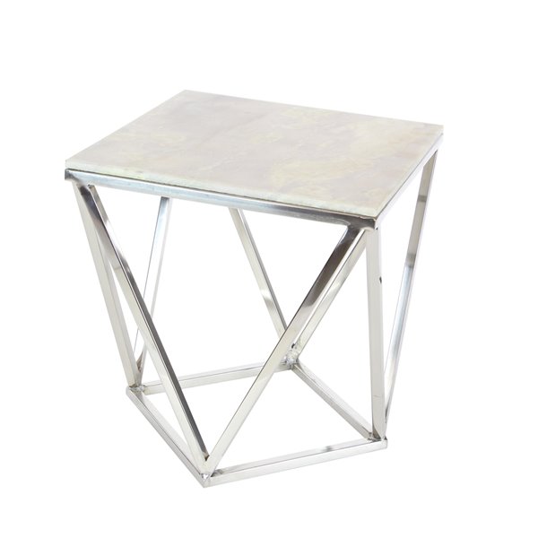 Grayson Lane Silver Granite/Marble Square End Table