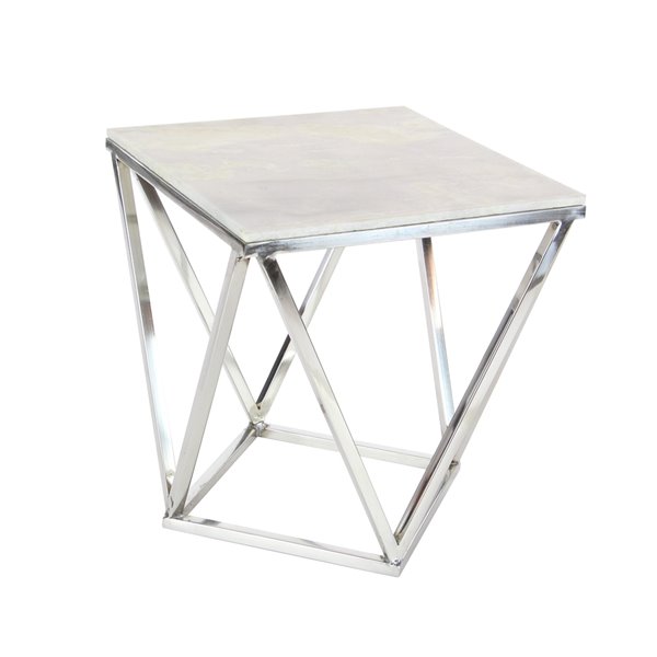 Grayson Lane Silver Granite/Marble Square End Table