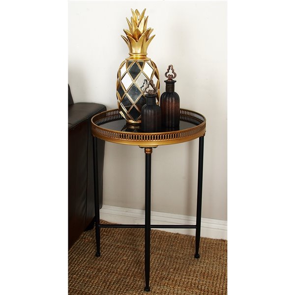 Grayson Lane Traditional Black Iron Round End Table