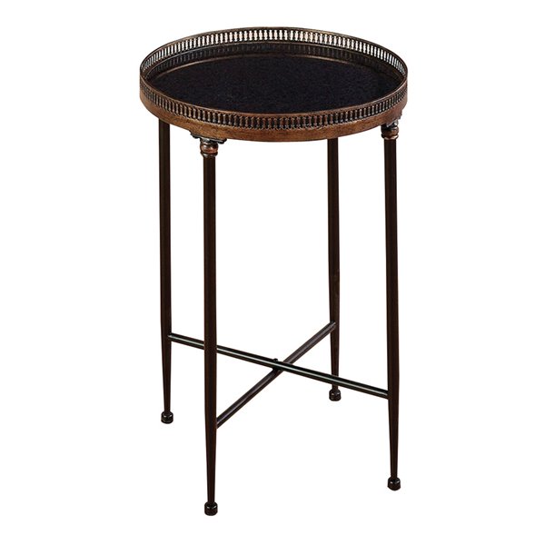 Grayson Lane Traditional Black Iron Round End Table