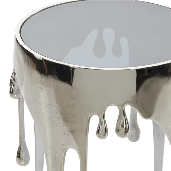 Grayson Lane Silver Aluminum Round Accent Table