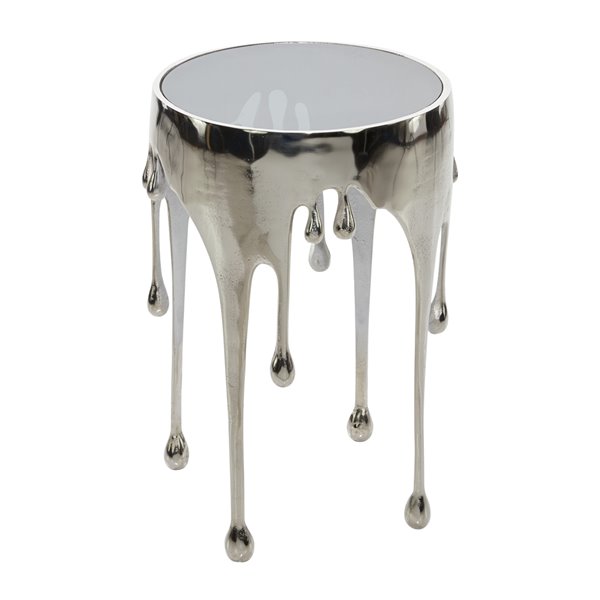 Grayson Lane Silver Aluminum Round Accent Table