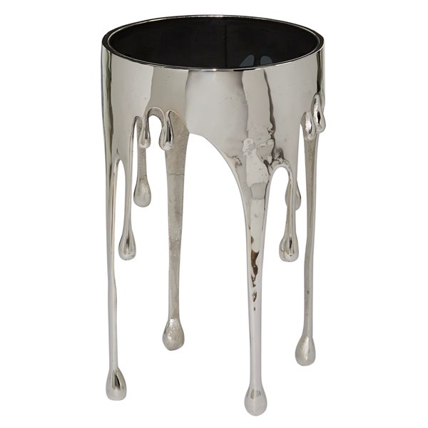 Grayson Lane Silver Aluminum Round Accent Table