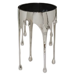 Grayson Lane Silver Aluminum Round Accent Table