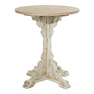 Grayson Lane Farmhouse Off-White Wood Round End Table