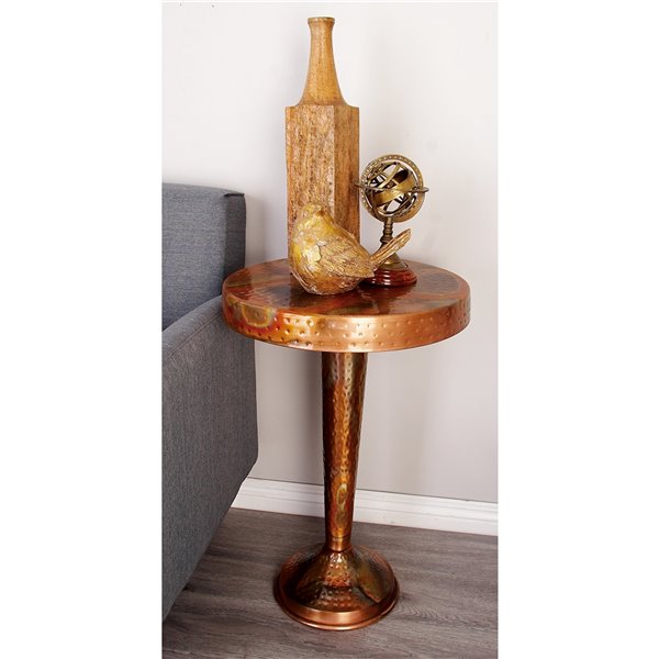 Grayson Lane Copper Metal Round End Table