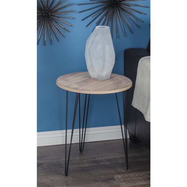 Grayson Lane Modern Brown Wood Round End Table