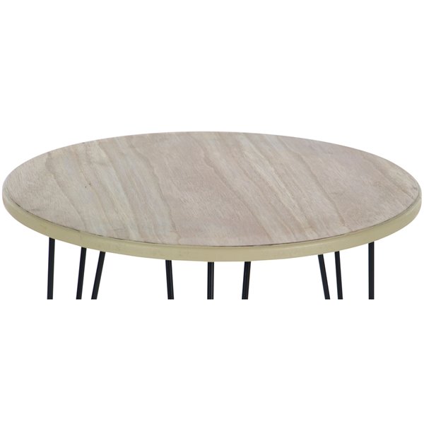 Grayson Lane Modern Brown Wood Round End Table