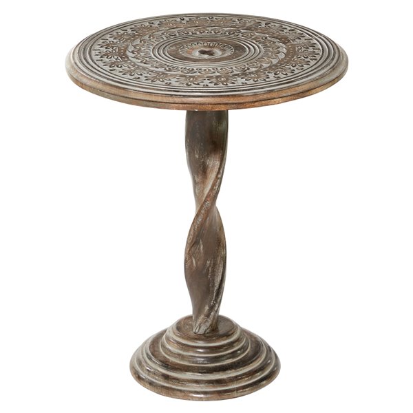 Grayson Lane Traditional Brown Mango Wood Accent Table