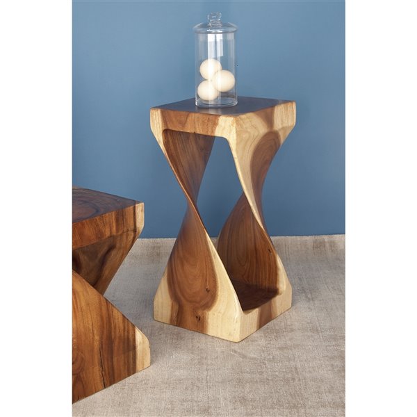 Grayson Lane Contemporary Brown Saur Wood Square Accent Table