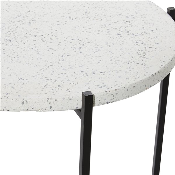 Grayson Lane Contemporary Black Terrazzo Round End Table