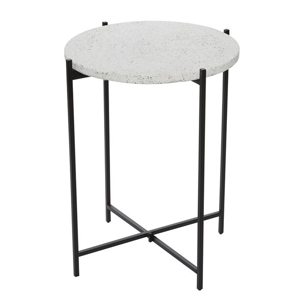 Grayson Lane Contemporary Black Terrazzo Round End Table