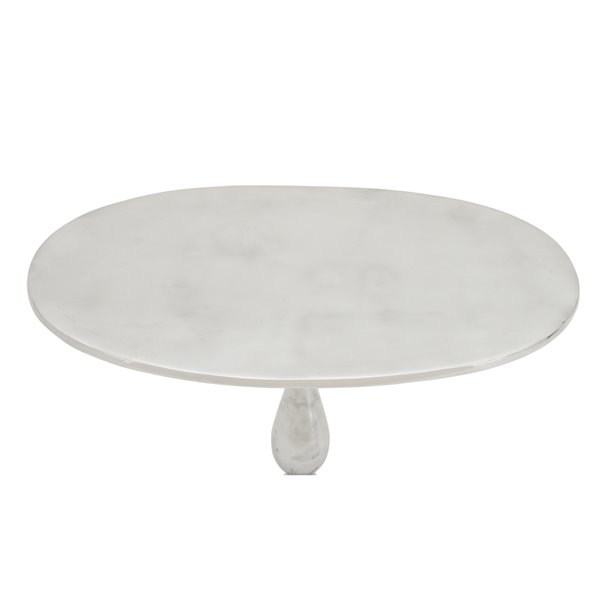 Grayson Lane Traditional Silver Metal Round Accent Table