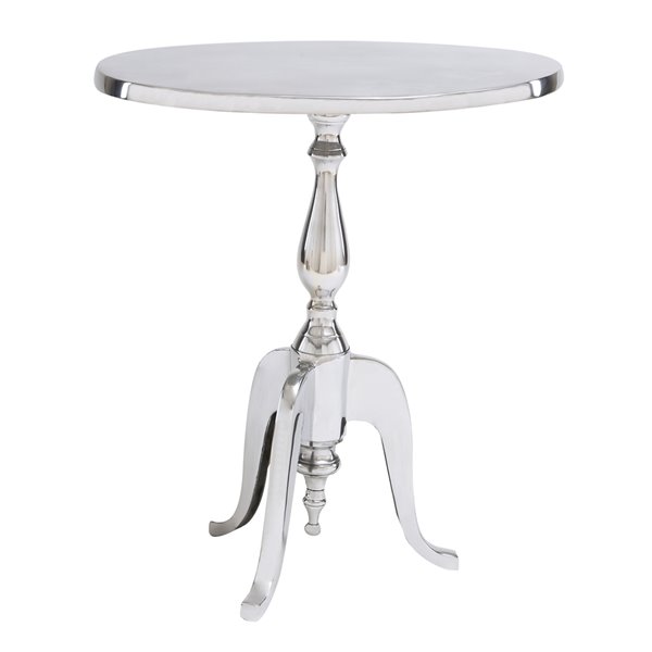 Grayson Lane Traditional Silver Metal Round Accent Table