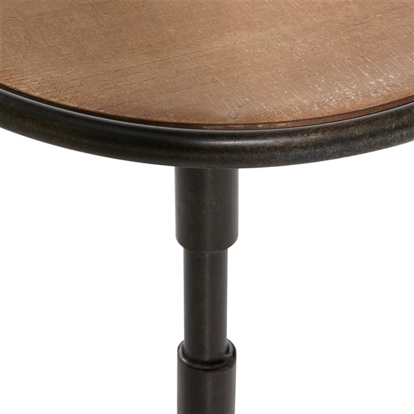 Grayson Lane Industrial Black Wood Round End Table