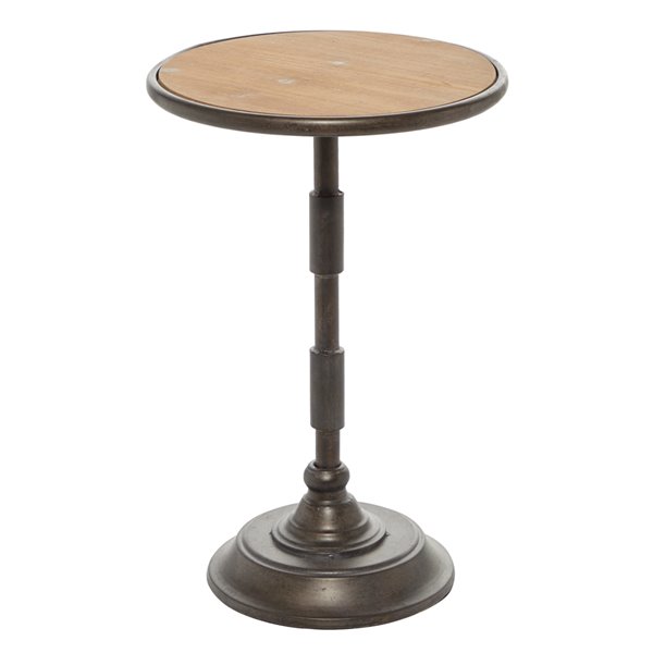 Grayson Lane Industrial Black Wood Round End Table