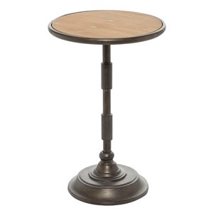 Grayson Lane Industrial Black Wood Round End Table