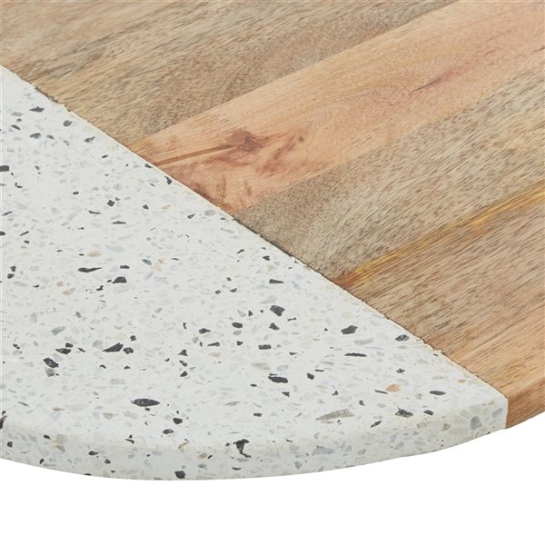 Grayson Lane 13.55-in x 16.8-in Round Natural Brown Wood/Terrazzo Cutting Board