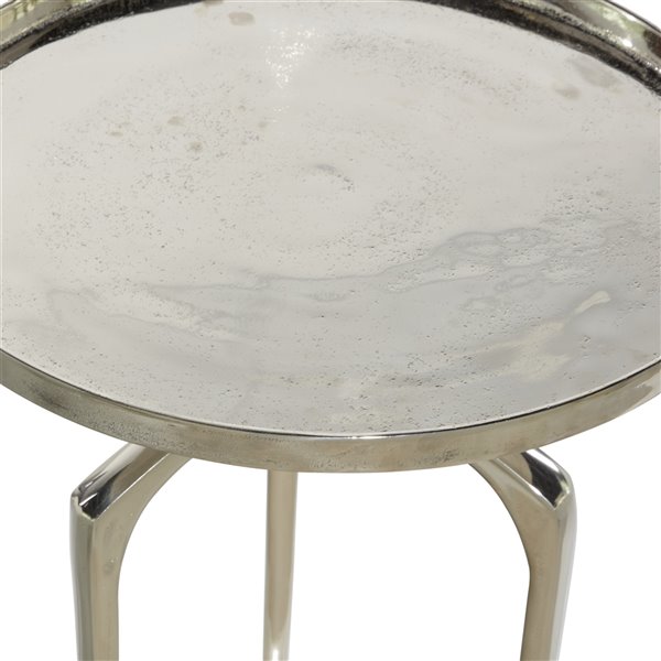 Grayson Lane Silver Metal Round End Table