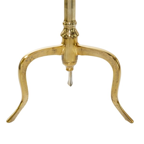 Grayson Lane White and Gold Granite/Marble Round End Table