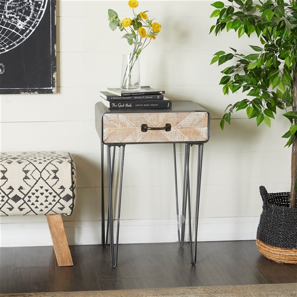 Grayson Lane Modern Black Metal Rectangular Accent Table