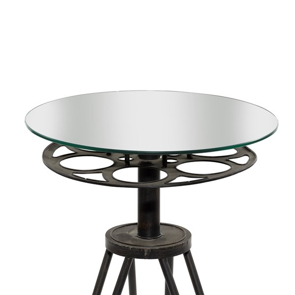 Grayson Lane Eclectic Black Metal and Glass Round End Table