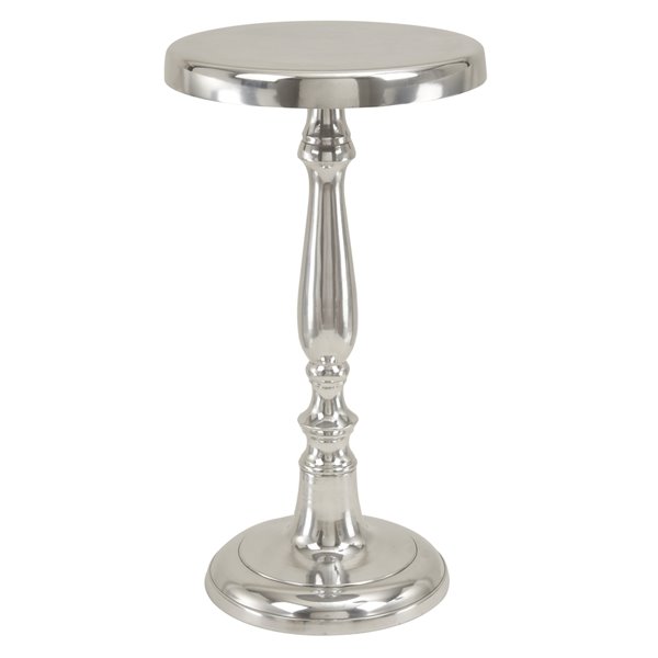 Grayson Lane Traditional Silver Aluminum Accent Table