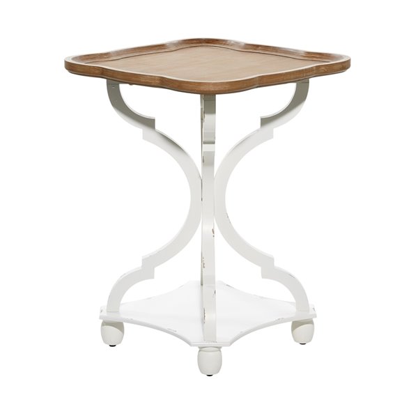 Grayson Lane Farmhouse White Wood Corner End Table