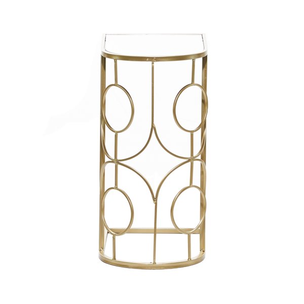 Grayson Lane Gold Mirror Half-round End Table