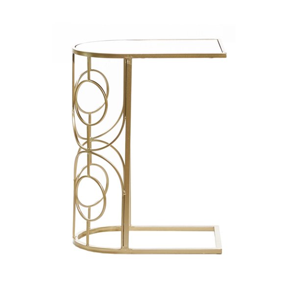 Grayson Lane Gold Mirror Half-round End Table