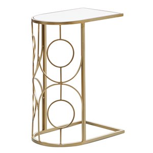 Grayson Lane Gold Mirror Half-round End Table