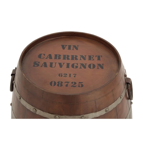 Grayson Lane Farmhouse Brown Metal Round End Table