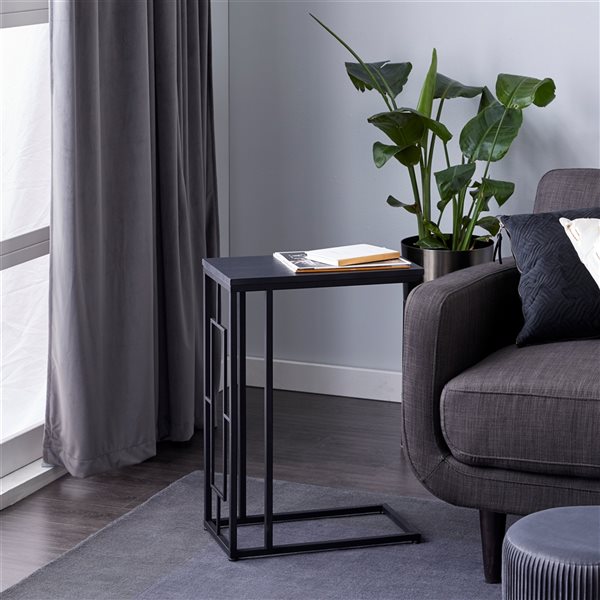 Grayson Lane Contemporary Black Metal Rectangular End Table