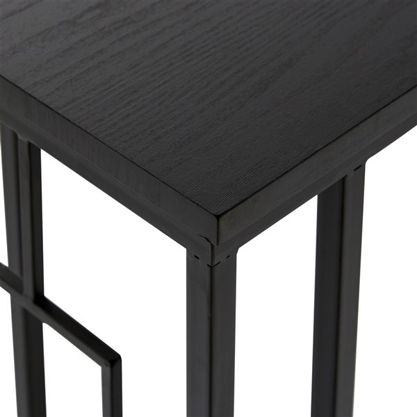 Grayson Lane Contemporary Black Metal Rectangular End Table