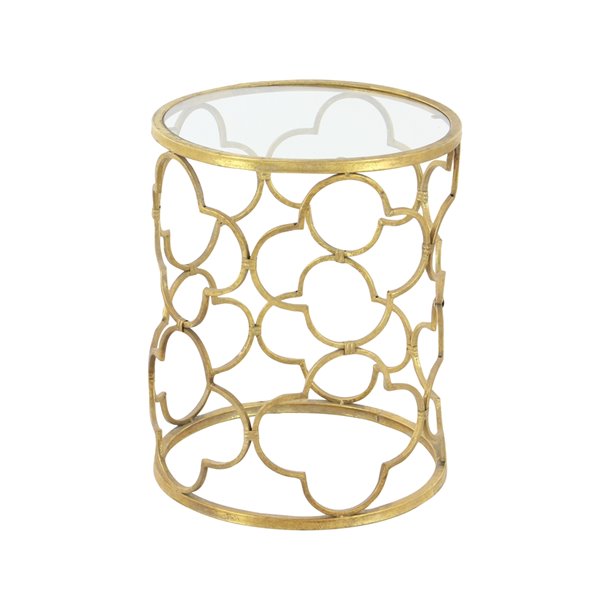 Grayson Lane Gold and Glass Round End Table