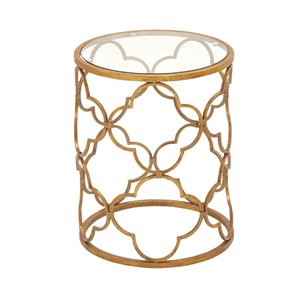 Grayson Lane Gold and Glass Round End Table