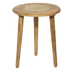 Grayson Lane Traditional Light Brown Mango Wood Accent Table