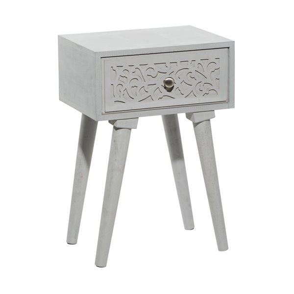 Grayson Lane Farmhouse Light Grey Mango Wood Rectangular End Table ...