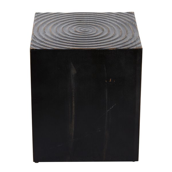 Grayson Lane Rustic Black Wood Square End Table