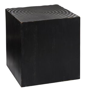 Grayson Lane Rustic Black Wood Square End Table