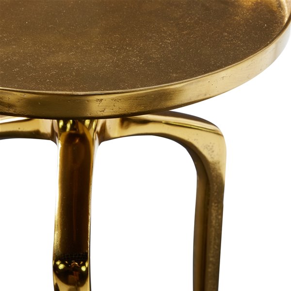 Grayson Lane Gold Aluminum Round End Table