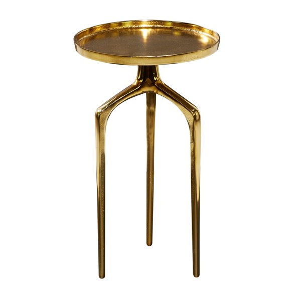 Grayson Lane Gold Aluminum Round End Table