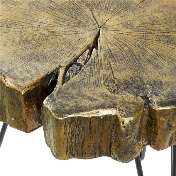 Grayson Lane Gold Resin Live Edge End Table